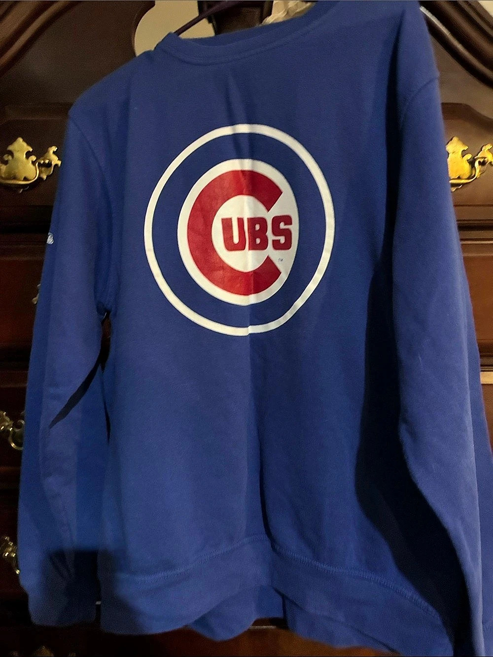Stitches Chicago Cubs MLB Crewneck Sweatshirt Blue & Red Boys Large